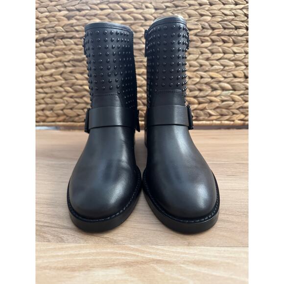 NIB! Michael Michael Kors Reeves Studded Leather Moto Boots in black - Picture 4 of 10